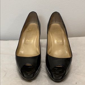 Louboutin Patent Leather Peep Toe Platform 35.5